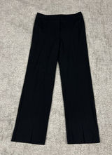 J McLaughlin Pants Womens 4 Black Straight Leg Stretch Ponte Ankle Slits Career Photo 0