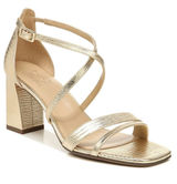 Naturalizer Tiff Metallic Gold Strappy Block Heel Sandals Square Toe 9.5 Photo 0
