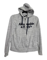 Abercrombie & Fitch Y2K Heathered Grey Full Zip Hoodie Sweatshirt Women's Small Photo 0