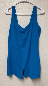 ALL IN MOTIONBright Blue Sleeveless Ribbed Romper Size XL Photo 0