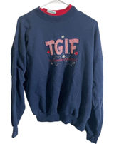 TGIF Grandma Sweatshirt Navy X-Large M&E Energy Cotton Blend‎ Vintage 1990s Photo 0