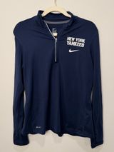 Nike New York Yankees Dri-FIT Navy Quarter Zip Pullover Womens Large MLB Top Photo 0