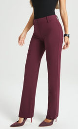 NEW Betabrand Classic DPYP™ Dress Pant Yoga Pant | Straight (Burgundy) Photo 0