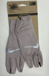 NWT Nike Therma Fit Running Fleece Gloves Gray Beige Touch Screen Womens M/L Photo 0