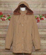 VTG London Fog Jacket Womens 10 Tan Brown Hooded Rain Coat Weatherwear Zip Liner Photo 0