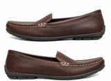 L.L.Bean Women’s Brown Leather Driving Loafers Moc Toe Flats Size 7.5M Photo 0