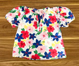 Karlie Women Cotton Multicolor Floral Puff Sleeve Blouse Boutique Boho Chic Photo 0