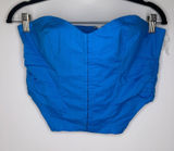 NWT Oh Polly strapless ruched corset top in blue size 6 Photo 0