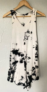 Emma & Sam Monochrome Tie-Dye Festival Lounge Sleeveless Tank Dress‎ sz Large Photo 0