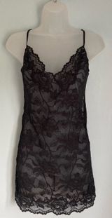 Vintage Victoria's Secret Lace Slip Black Medium Photo 0
