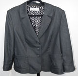 Tahari Arthur S. Levine Women's Size 16 Charcoal Grey Tailored Career Blazer Photo 0
