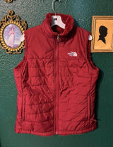 THE NORTH FACE RED REVERSIBLE PUFF FUZZY VEST SIZE LARGE Photo 0