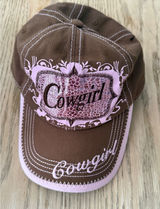 Blazin Roxx Womens Cowgirl Baseball Cap Brown Pink Western Adjustable Hat Photo 0