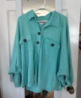 Aqua button down shirt  Photo 0