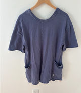 Free People FP Movement Hot Shot Reversible Tee Navy Blue XS Oversized Pockets Photo 0