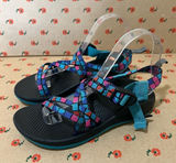 Chacos ✨ Women’s Strappy‎ Sandals Teal Pink Blue Toe Loop 5 Photo 0