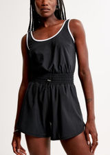 Abercrombie Traveler Athletic Romper Size Small Petite Black Tennis Pickleball Photo 0