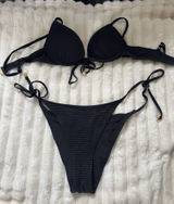 H&M Push-Up Top Bikini Black Swimsuit 34B Photo 0