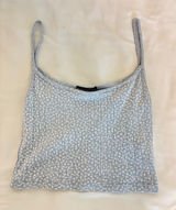 Brandy Melville Tank Top Blue White Floral Photo 0