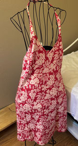 J. Crew Red and White Floral Halter Midi Dress 100% cotton y2k Photo 0