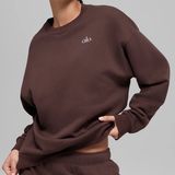 Alo Yoga Accolade Crew Neck Pullover Brownstone Size XL Sweatshirt Unisex Photo 0