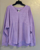 NWT Victoria's Secret PINK Varsity Terry V-Neck Pullover Sweatshirt sz XL Photo 0