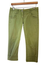 Y2K Vintage Anthropologie Ett:Twa Capri Low Rise Chino Sage Green Sz 2 Photo 0