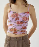 Urban Outfitters Women's Uo Eva Ruched Cami In Pink XS Photo 0