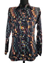 Vintage Wrangler Shirt Womens 32 Multicolor Geometric Button 70s Cowgirl Western Photo 0