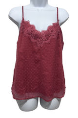 Abercrombie Fitch Women Lace Trim Cami M Rose Swiss Dot Romantic Coquette Y2K Photo 0