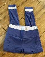 Athleta Navy Leggings with Contrast Waistband Photo 0