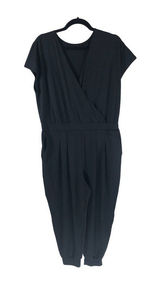 Halara Black Wrap Style Jumpsuit With Elastic Waist & Pleated Jogger Legs XL Photo 0