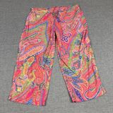 Lauren Ralph Lauren Paisley Capri Pants Womens Medium Elastic Waist Photo 0