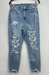 AE Curvy High-Rise Ripped Distressed Stretch Ankle Mom Jeans Size 4 / 27 Photo 0