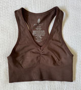 NWOT Free People FP Movement Sports Bra XS/S Brown Racerback Ribbed Bralette Photo 0