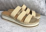Universal Threads Beige 3 Textile Strap Platform Wedge Sandals 9.5 Espadrille Photo 0