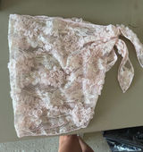 Sheer Floral Lace Bikini Cover-Up Skirt in Pale Pink Photo 0