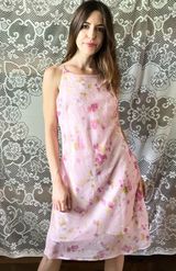 Vintage 90s Studio Y Sheer Slip Lined Floral Cottagecore Fairycore MIDI Dress Photo 0