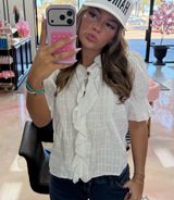 Madewell White Ruffle Blouse Photo 0