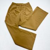 A New‎ Day Wide Leg Pleated Trousers Womens Size S Camel Tan High Rise Stretch Photo 0