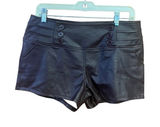 Women's Casual Faux Leather Shorts Brown Sz L NWT Photo 0