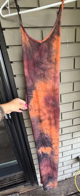 SHEIN Tie-Dye Maxi Dress in Orange and Purple Photo 0