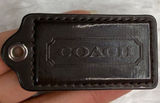 2" COACH Brown Fob Bag Charm Hang tag Hangtag Photo 0