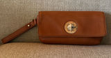 kate spade Christie Street Evan Saddle Leather Wristlet Clutch Photo 0