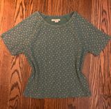 American Eagle Outfitters Ribbed Floral Baby Tee Photo 0