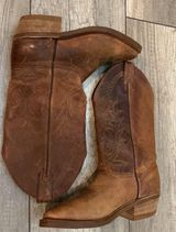 Abilene Women's Brown Leather Cowboy Boots size 5.5 M Photo 0