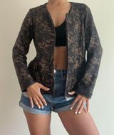 Brown Blazer Printed Photo 0