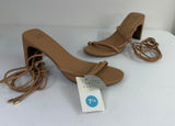 NEW A‎ New Day Marcia tan strappy tie memory foam chunky heel summer sandals 7.5 Photo 0