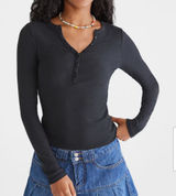 Hollister V-Neck Shirt Long Sleeve Black Photo 0
