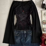 Y2k grunge black long sleeve top Photo 0